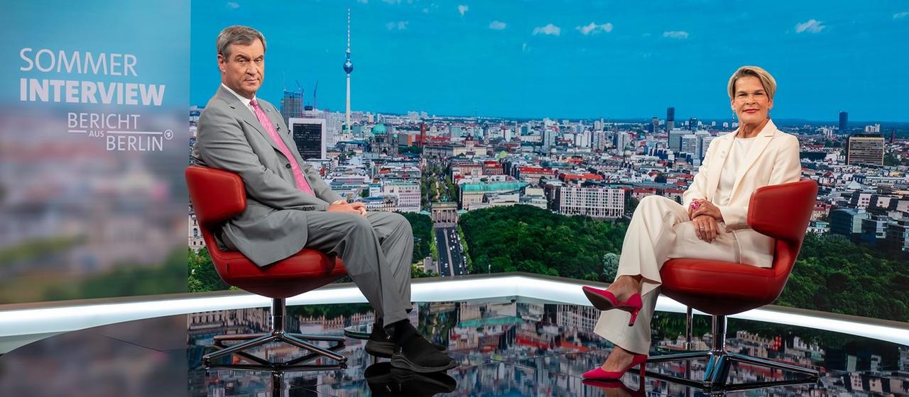 ARD Sommerinterview mit Markus Söder und Anna Engelke